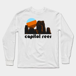 Retro Capitol Reef ))(( Tourist Souvenir National Park Design Long Sleeve T-Shirt